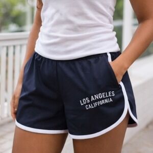 LA Cali Vibes Black Shorts Womens Graphic Lounge Size XL Casual Los Angeles Logo